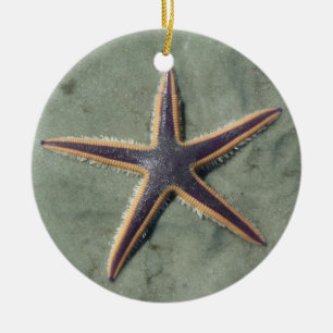 Starvis Paarse zee ster op strand Keramisch Ornament