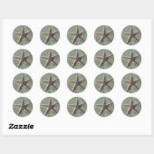Starvis Paarse zee ster op strand Ronde Sticker (Vel)