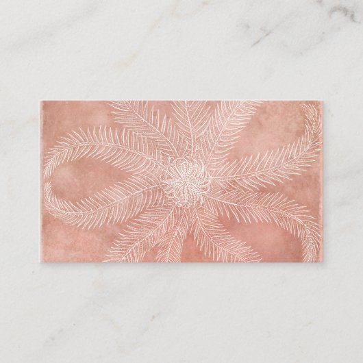 Starvis - Zee ster in koraalperkleurige Waterverf Visitekaartje (Voorkant)