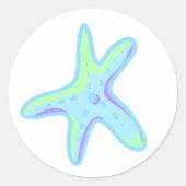 Starvis - Zee ster in pasteelkleuren Ronde Sticker (Voorkant)