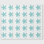 Starvispatronen Blauwgroen Aqua Art Merry Kerstry Cadeaupapier (Vlak)