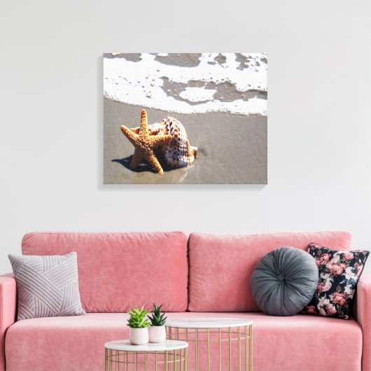 Starvissen en schaal- en schelpdieren canvas afdruk (Insitu (Woonkamer))