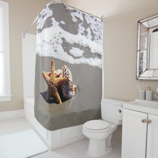 Starvissen en schaal- en schelpdieren douchegordijn (In situ)