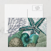 Starvissen onder het Zee Briefkaart (Voorkant / Achterkant)