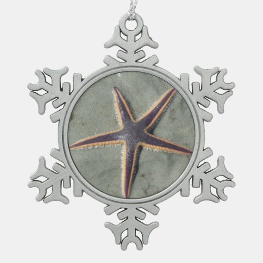 Starvissen Tin Sneeuwvlok Ornament (Voorkant)