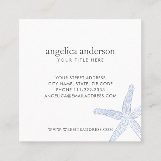 Starvissen Vierkante Visitekaartje (Achterkant)