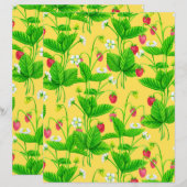 Starwberry tuin op geel (Voorkant / Achterkant)