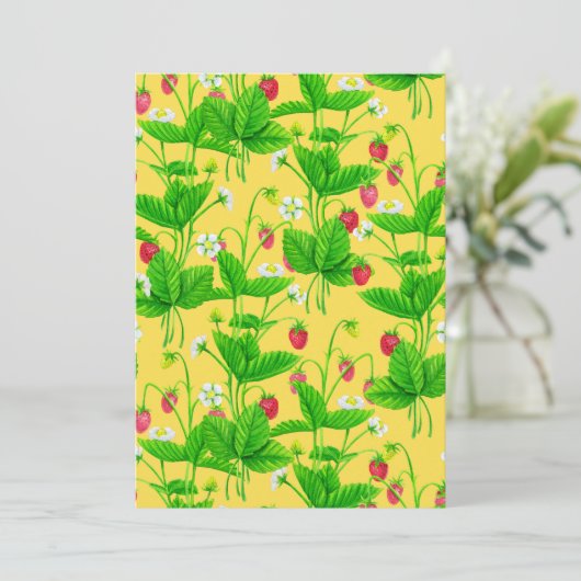Starwberry tuin op geel (Staand voorkant)