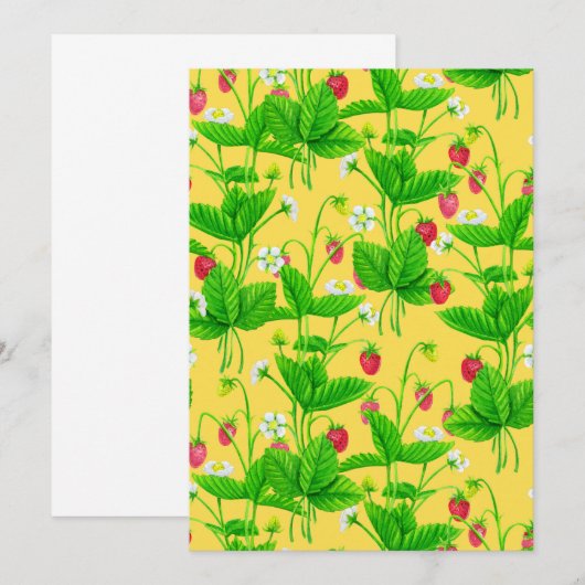 Starwberry tuin op geel (Voorkant / Achterkant)