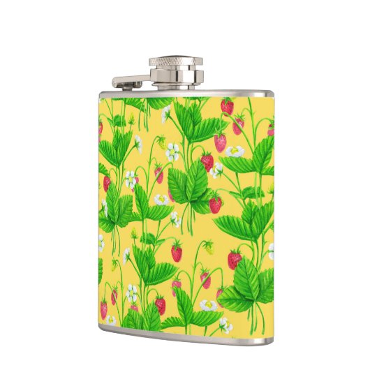 Starwberry tuin op geel heupfles (Links)