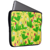 Starwberry tuin op geel laptop sleeve (Voorkant Rechts)