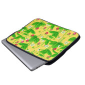 Starwberry tuin op geel laptop sleeve (Voorkant onderkant)