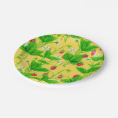 Starwberry tuin op geel papieren bordje (Gekanteld)