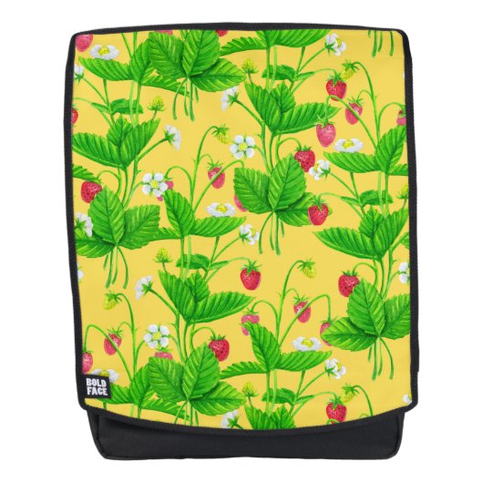 Starwberry tuin op geel rugtassen (Voorkant)