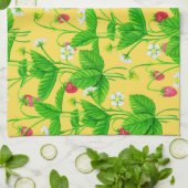 Starwberry tuin op geel theedoek (Gevouwen)