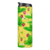 Starwberry tuin op geel thermosbeker (Geroteerd rechts)