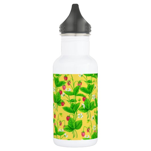Starwberry tuin op geel waterfles (Links)