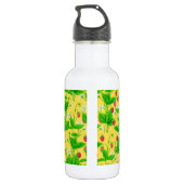 Starwberry tuin op geel waterfles (Achterkant)