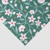 Stary Botanical Blossom Vine Leaf Pattern Tissuepapier (Detail)