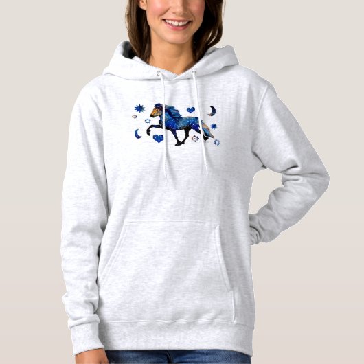 Stary Night Charismatic Tolting IJslands paard Hoodie (Voorkant)