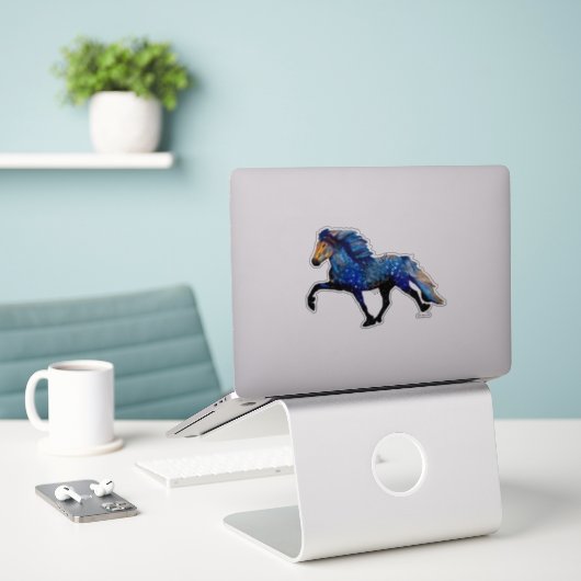 Stary Night Charismatic Tolting IJslands paard Sticker (Laptop op bureau)