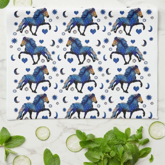 Stary Night Charismatic Tolting IJslands paard Theedoek (Gevouwen)