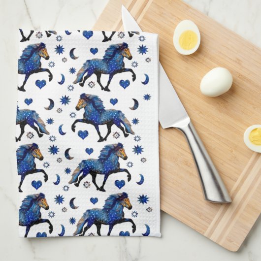 Stary Night Charismatic Tolting IJslands paard Theedoek (Quarter Fold)