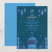 Stary night Eid al fitr celebration Invitation Kaart (Voorkant / Achterkant)