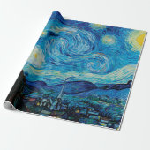 Stary night van gogh floral Patroon Wrapping Paper Cadeaupapier (Uitgerold)
