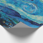 Stary night van gogh floral Patroon Wrapping Paper Cadeaupapier (Hoek)