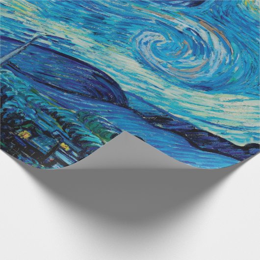 Stary night van gogh floral Patroon Wrapping Paper Cadeaupapier (Hoek)