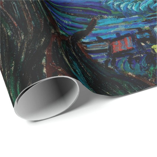 Stary night van gogh floral Patroon Wrapping Paper Cadeaupapier (Rol Hoek)