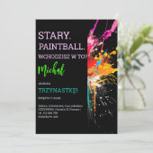 Stary, paintball, doe je mee? uitnodiging (Staand voorkant)
