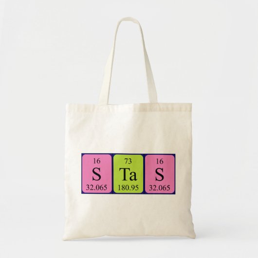 Stas periodieke lijstnaam canvas tas (Voorkant)