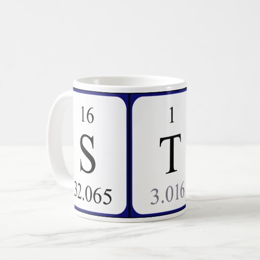 Stas periodieke lijstnaam mok (Voorkant links)