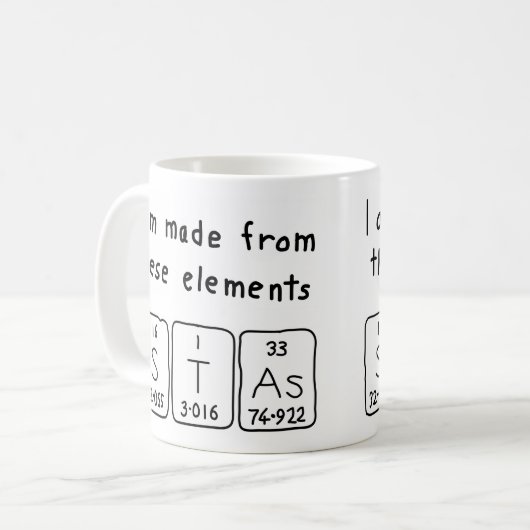 Stas periodieke lijstnaam mok (Voorkant links)