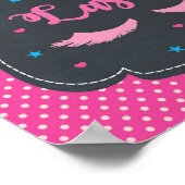 Stashes of Lashes Geslacht onthullen Baby shower Poster (Hoek)