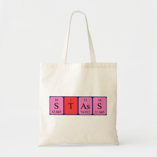 Stass periodieke table name canvas tas (Voorkant)