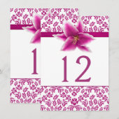 Staszer Lily Wedding Table Number Kaart (Voorkant / Achterkant)