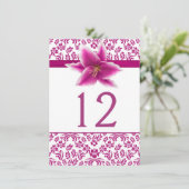Staszer Lily Wedding Table Number Kaart (Staand voorkant)