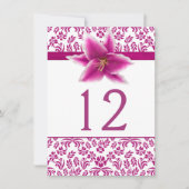 Staszer Lily Wedding Table Number Kaart (Voorkant)