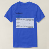 STATA-dadgrap letterlijk niemand T-shirt (Design voorkant)