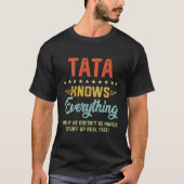 Stata weet alles, opa vaders grappen t-shirt (Voorkant)