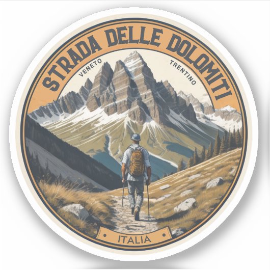 Statale weg 48 van de Dolomieten Sticker (Voorkant)