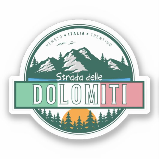 Statale weg 48 van de Dolomieten Sticker (Voorkant)