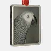 State African Gray Parrot Metalen Ornament (Rechts)
