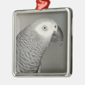 State African Gray Parrot Metalen Ornament (Links)
