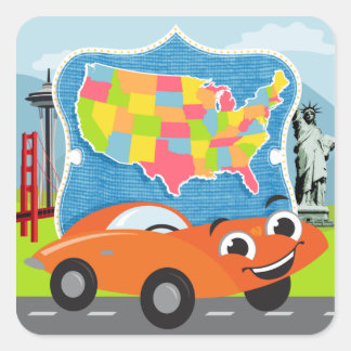 State Bingo and Road Trip US Sticker Set