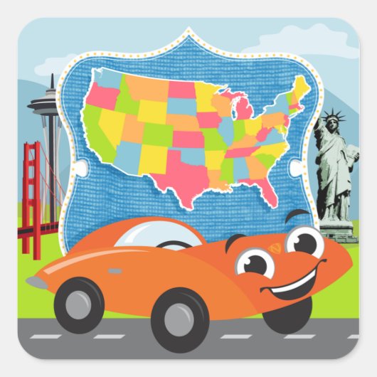 State Bingo and Road Trip US Sticker Set (Voorkant)