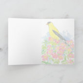 State Bird of Iowa Oostelijke goudvink Rozen Blank Feestdagen Kaart (Binnen)